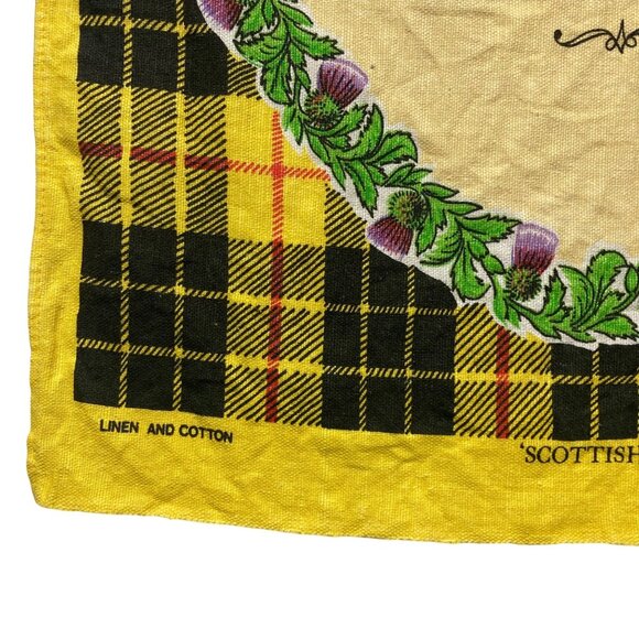 Vintage Scotland Linen Tea Towel Lot Of 4 Scotty Dog Bagpipes Lamont Scottish - Picture 6 of 16